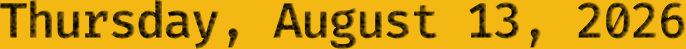 Thursday, August 13, 2026