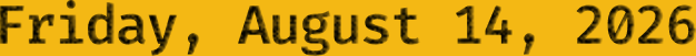 Friday, August 14, 2026