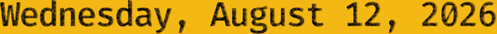 Wednesday, August 12, 2026