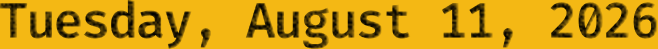 Tuesday, August 11, 2026